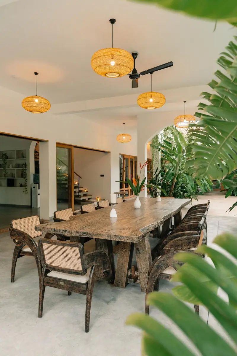 Dining area opening onto the garden