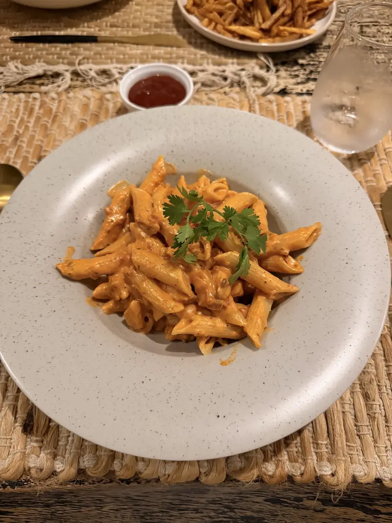 Penne in a rich tomato sauce